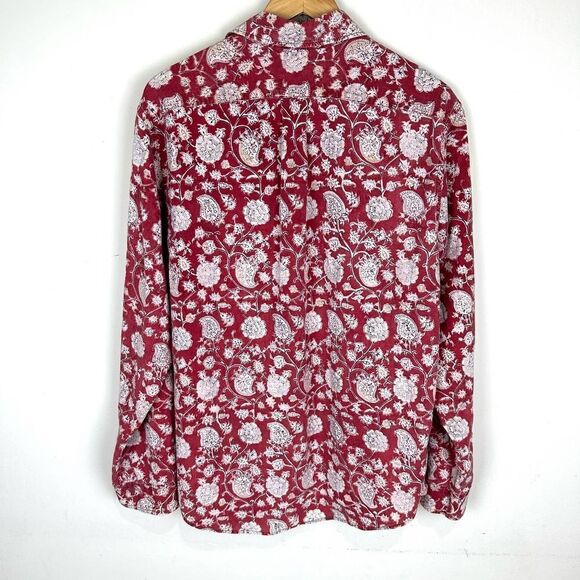 Polo Jean Company VTG Red Paisley Button Up Shirt L - Picture 7 of 9